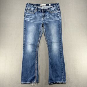 BKE‎ Payton Jeans Womens 32x30 Low Boot Stretch Ripped Western Medium Wash Denim